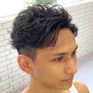 ショート パーマ メンズ 中崎町メンズパーマ/ シャドウ/山下拓実のヘアスタイル