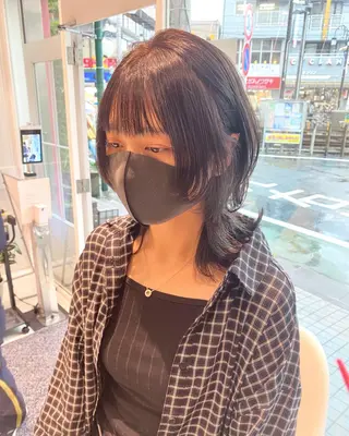 ミディアム カラー ウルフカット ハッシュカット/七海のヘアスタイル
