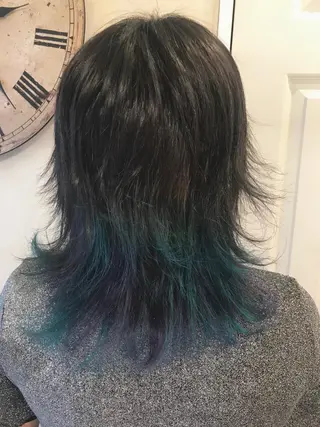 ミディアム カラー 岩谷/ブリーチ 🪽透明感カラーのヘアスタイル
