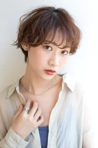ショート カラー パーマ 【全席個室サロン】 NUMBER 天王寺のヘアスタイル