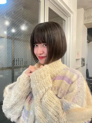 ショート センターパート／マッ シュ／パーマ　あさみのヘアスタイル