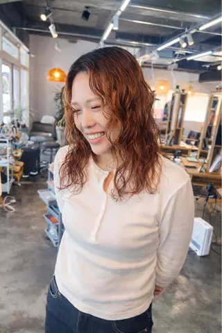 ミディアム パーマ くまざき　なな /メンズモデル募集のヘアスタイル