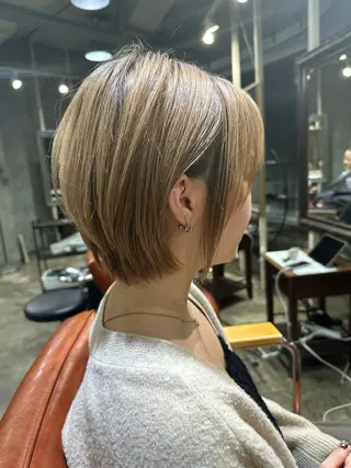 ショート 🔥コテ巻き風 ボブパーマ🔥のヘアスタイル