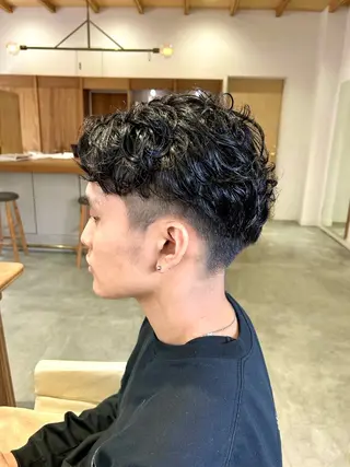 ショート パーマ メンズ 佐藤 悠生 メンズパーマ.カットのヘアスタイル