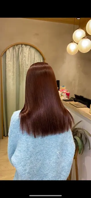 ロング カラー レイヤーボブ縮毛矯正 韓国RINAのヘアスタイル