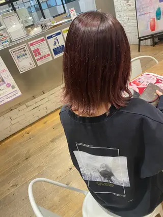 ミディアム カラー 前田 輝のヘアスタイル