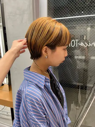 ショート カラー ボブ&顔まわりレ イヤー♡TOMOE♡のヘアスタイル