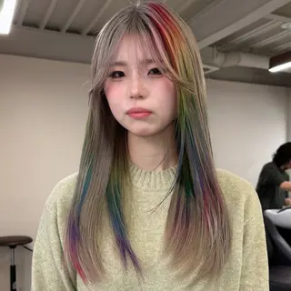 ロング カラー ハイトーン×似合わせ 🌱中川慎之介のヘアスタイル