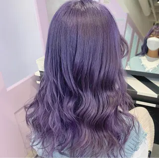 セミロング ブリーチ&エクステ 🥀ケアカラー特化のヘアスタイル