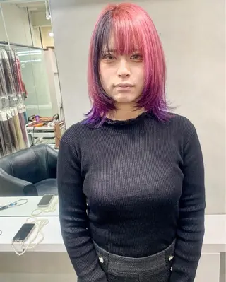 ミディアム カラー ヘアアレンジ 個性爆弾💣 ダブルカラー/ゆかのヘアスタイル