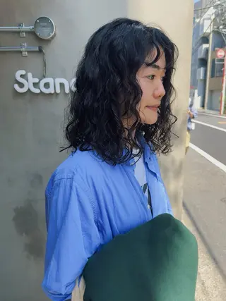 ミディアム パーマ ヘアアレンジ ニュアンスヘア🌔 nanakoのヘアスタイル