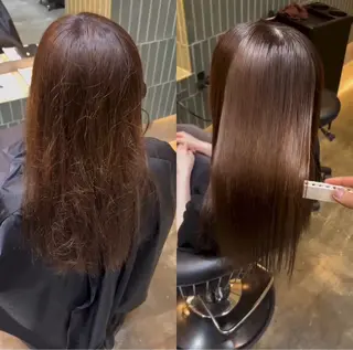 ロング 縮毛矯正・似合わせ タナカ レイヤのヘアスタイル