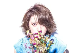 ミディアム カラー パーマ 小野 和摩のヘアスタイル