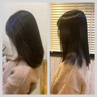 ミディアム カラー パーマ 佐藤 沙也輝のヘアスタイル