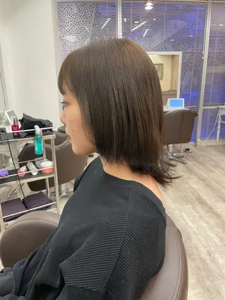 ミディアム カラー 頭から整える美容師 松田のヘアスタイル