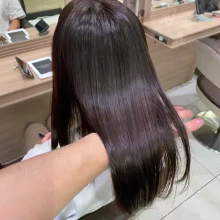 ミディアム パーマ 学割 悟 韓国風艶髪縮毛矯正のヘアスタイル