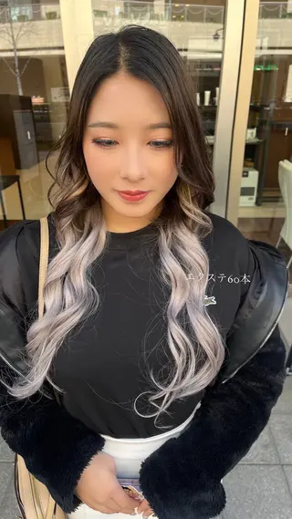 ロング ヘアアレンジ ルナ|縮毛矯正 ×デザインカラー🥝のヘアスタイル