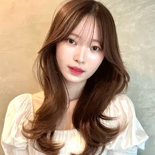 セミロング 🌹ハッシュカット、 レイヤー韓国ヘア🌹のヘアスタイル