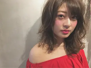 ミディアム カラー ヘアアレンジ タナカ タクヤのヘアスタイル