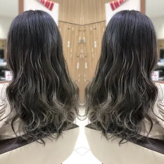 セミロング カラー 韓国レイヤー×透明感 カラー/山崎一輝のヘアスタイル