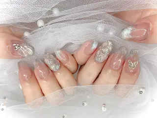 ネイル I-nailロング /ワンホン/キラキラのネイルデザイン