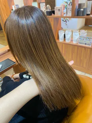 ロング パーマ 縮毛矯正とレイヤー カット/杉村凜汰郎のヘアスタイル