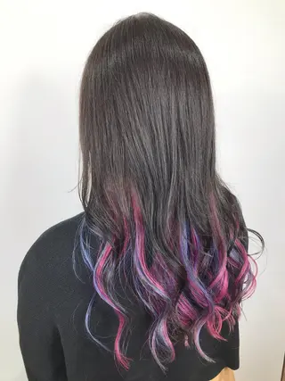 ロング カラー インナーカラー/ ストレート/奥野洸也のヘアスタイル