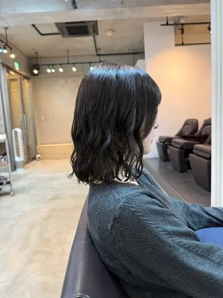 ミディアム 🌿朝5分でお洒落 パーマスタイル🌿のヘアスタイル