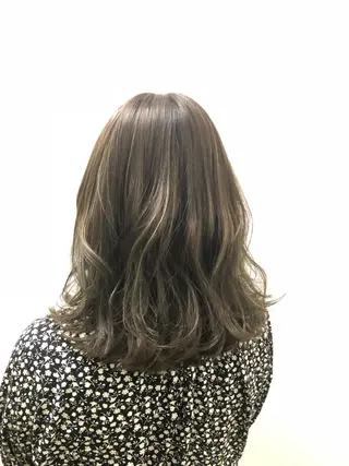 セミロング カラー パーマ コレットヘアー 田中アヤノのヘアスタイル