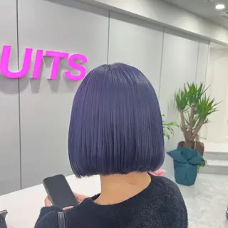 ミディアム カラー ヘアアレンジ 🩵色落ち可愛い 寒色カラー🩵のヘアスタイル