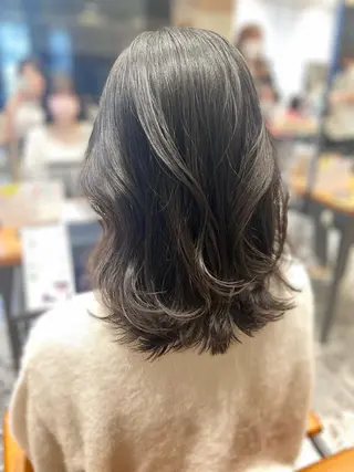 ミディアム カラー パーマ ヘアアレンジ 🌈小顔似合わせ SHIHO🌈のヘアスタイル