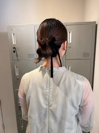 ミディアム ヘアアレンジ ブリーチ/アレンジ 天満/chihiroのヘアスタイル