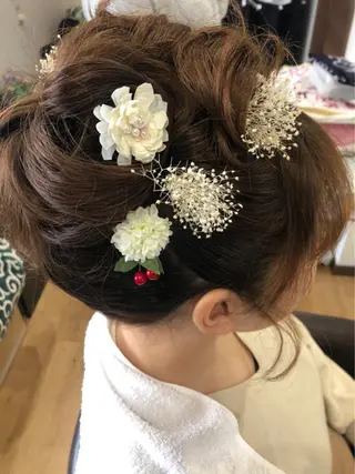 セミロング ヘアアレンジ 田中 佐枝子のヘアスタイル