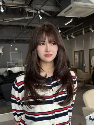 セミロング Maison髪質改善 レイヤー/三宮のヘアスタイル