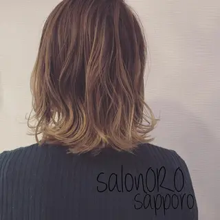 ミディアム カラー 池田 真由美のヘアスタイル