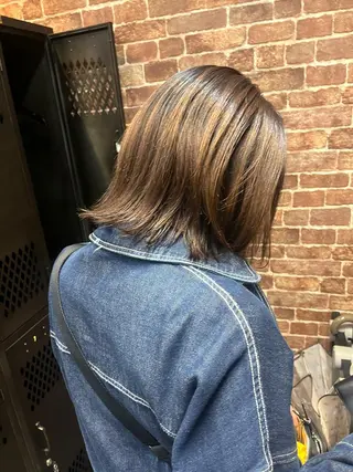 ミディアム カラー パーマ ヘアアレンジ メンズ キッズ ネイル マツエク・マツパ アイブロウ 久木原 ゆりのヘアスタイル