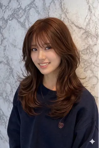 セミロング カラー せいと/縮毛矯正 レイヤー/ハイトーンのヘアスタイル