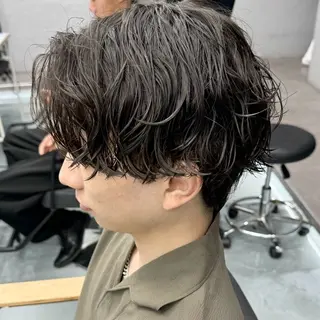 ショート メンズ メンズパーマ/ メッシュ📍ユリのヘアスタイル