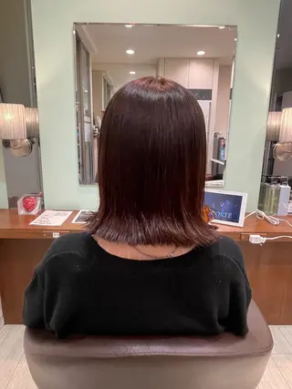 ミディアム カラー 縮毛矯正・髪質改善・ ストレート🌻ゆいのヘアスタイル