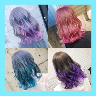 ロング カラー ヘアアレンジ メンズ キッズ 💟Chloe原宿店 🩶ハイトーンのヘアスタイル