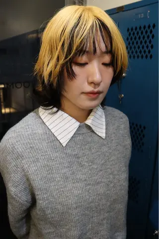 ミディアム カラー 無料カット/ 癖毛風パーマ/凜のヘアスタイル