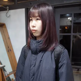 ミディアム カラー fon所属・カラーモデル fon▶山田 悠華のヘアスタイル