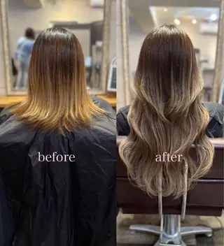 ミディアム カラー 💎ルフレ歌舞伎町 💎プルエクステのヘアスタイル