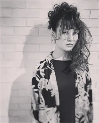 ロング パーマ ヘアアレンジ 金子 富士のヘアスタイル