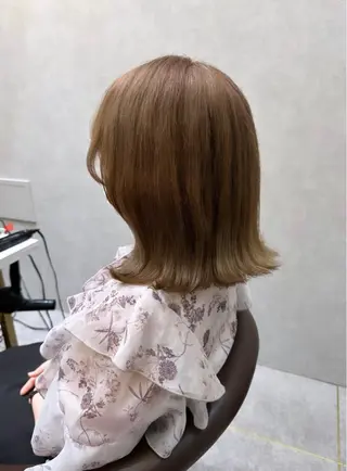 ミディアム カラー ヘアアレンジ 天神/ブリーチ/ ブリーチなしカラーのヘアスタイル