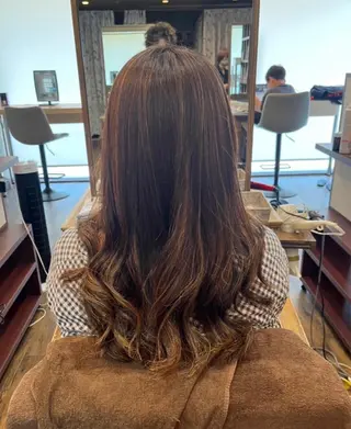 セミロング カラー パーマ 大人女子&髪改善専門 Nobuフリーランスのヘアスタイル