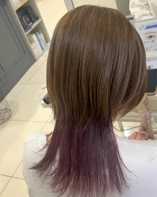 セミロング カラー 大竹里旺/belle /インナーカラーのヘアスタイル