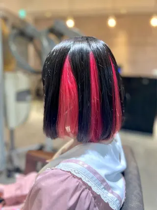ミディアム カラー ヘアアレンジ 🌈インナーカラー ‘ショウマ’🌈のヘアスタイル