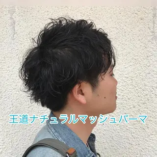 ショート カラー パーマ メンズ ニュアンスパーマ/ レイヤー/茶屋町のヘアスタイル