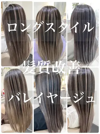 ロング カラー 山崎俊輔/髪質改善 /バレイヤージュのヘアスタイル